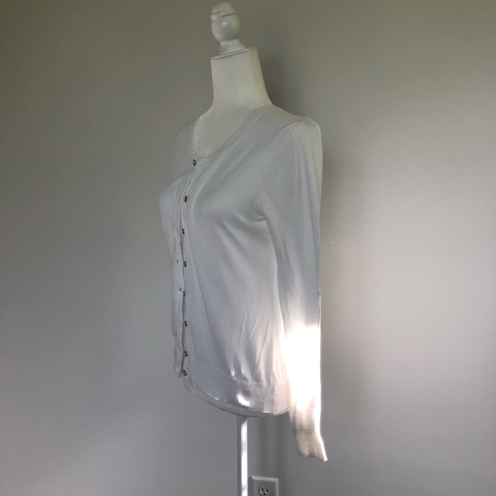 White Cotton Cardigan Banana Republic Sz S